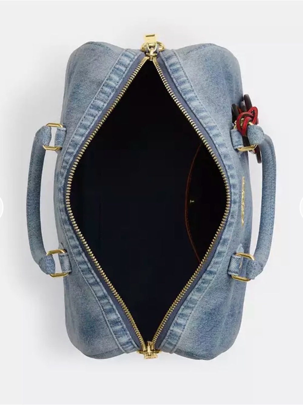 🆕 Coach Large Denim Rowan Bag with Strap & Charms 🩵✨💙 - Picture 4 of 10